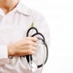 Doctor with stethoscope and white coat Doctor with stethoscope and white coat